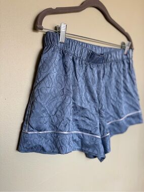 Victoria's Secret Slate Blue Pajama Shorts VS Logo Size M Sexy Dainty Feminine